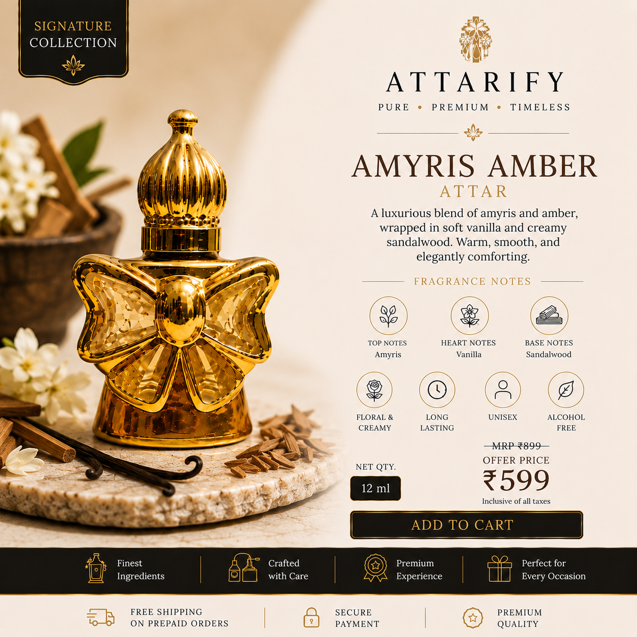 Premium Amyris Amber Attar | Amyris Amber Itra